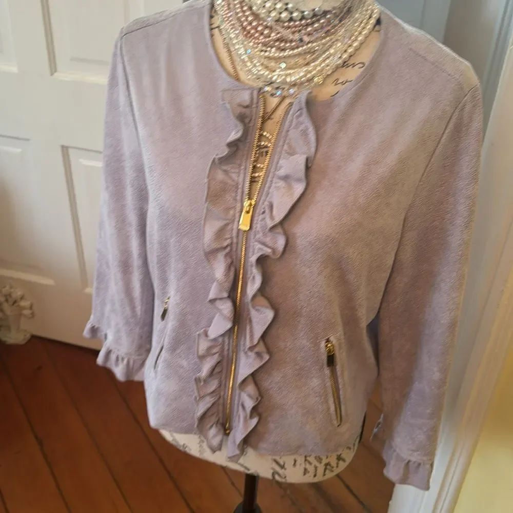 Nanette Lepore Sz 8 Lavender Ruffled Blazer Jacket